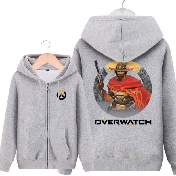 Blizzard Overwatch McCree Bluza męskie szare bluzy