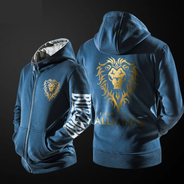Blizzard World of Warcraft Sweatshirt WOW Alliance Golden Lion Clothing