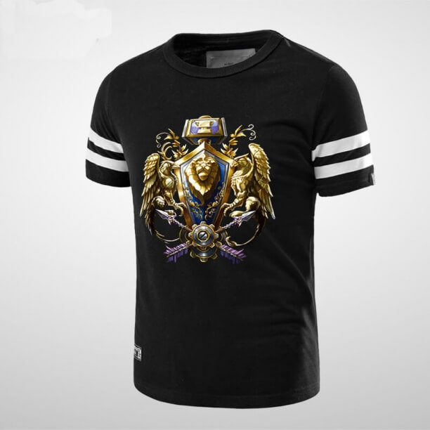 Erkekler için Blizzard WOW İttifak Logosu T-shirt