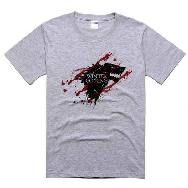 Blut Stark Wolf T-shirt Winter kommt T-Stück