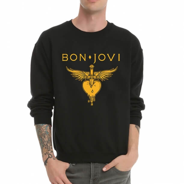 Hoodie do pescoço de tripulação da rocha de Bon Jovi