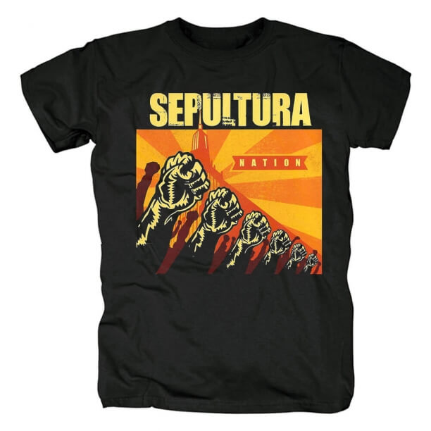 ブラジルメタルバンドティーパーソナライズされたSepultura Nation Tシャツ