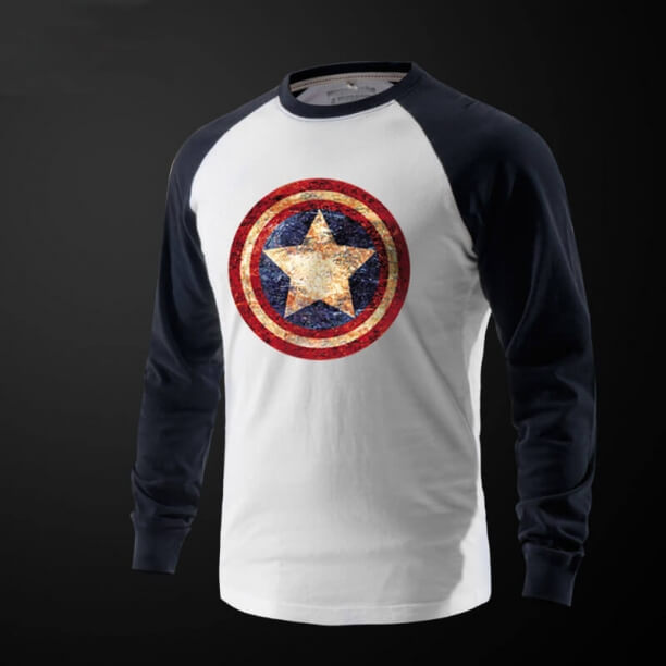 Captain America Long Sleeve tshirt Men'S Clothing