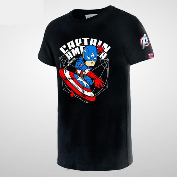 漫画Capitan America Tシャツblack Boy Tee