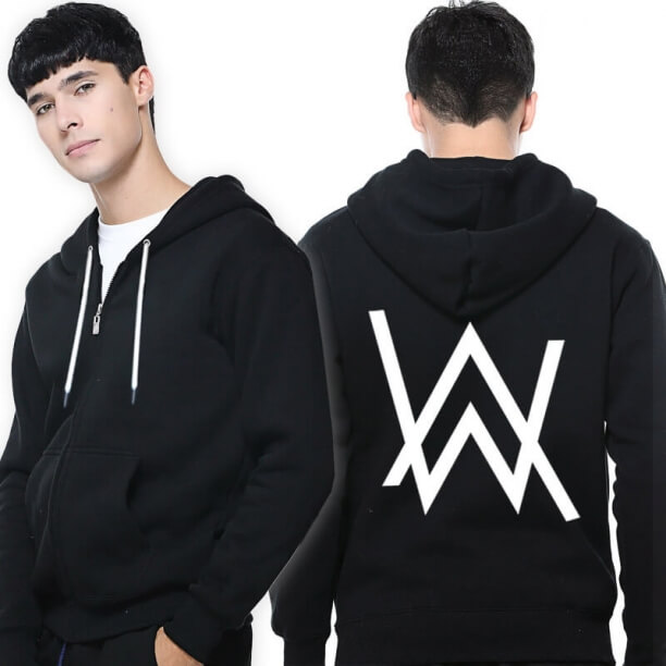 Cool Alan Walker desbotado cantor capuz zip capuz camisola