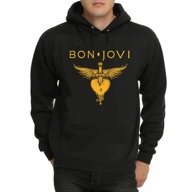 Hoodie fresco do pulôver do preto de Bon Jovi