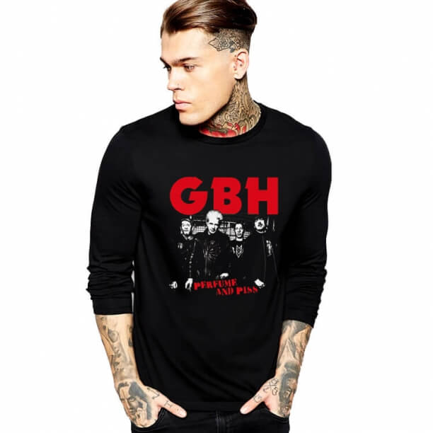 Mát gbh dài tay áo thun đội nhạc rock tee