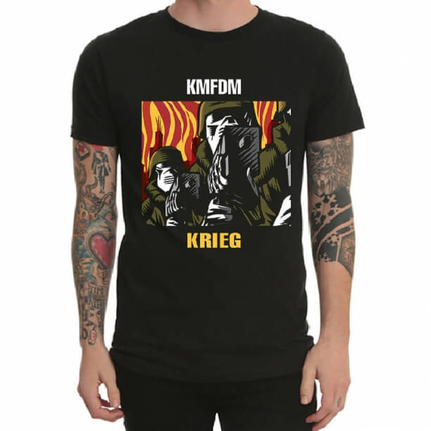 T-shirt frais de bande de Kmfdm Rock T-shirt lourd en métal noir