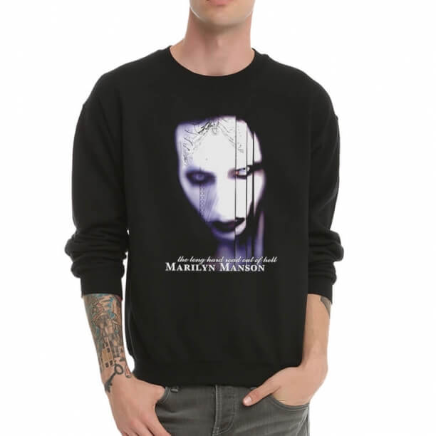 Cool Marilyn Manson Sweatshrit Tripulação pescoço