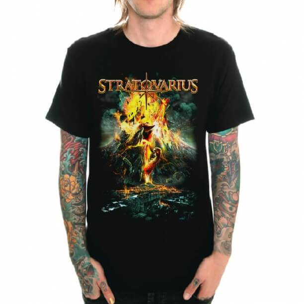 T-shirt fresco da rocha da faixa de Stratovarius para a juventude