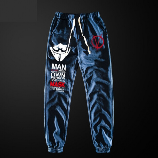 Cool V for Vendetta Sweatpants With Pockets | WISHINY