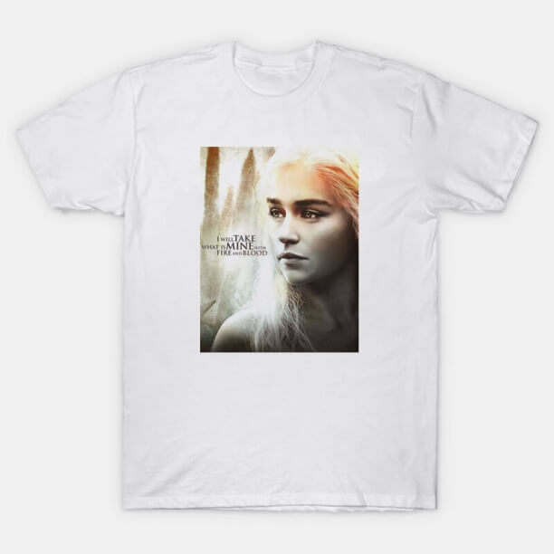 Daenerys Targaryen 화이트 티 셔츠