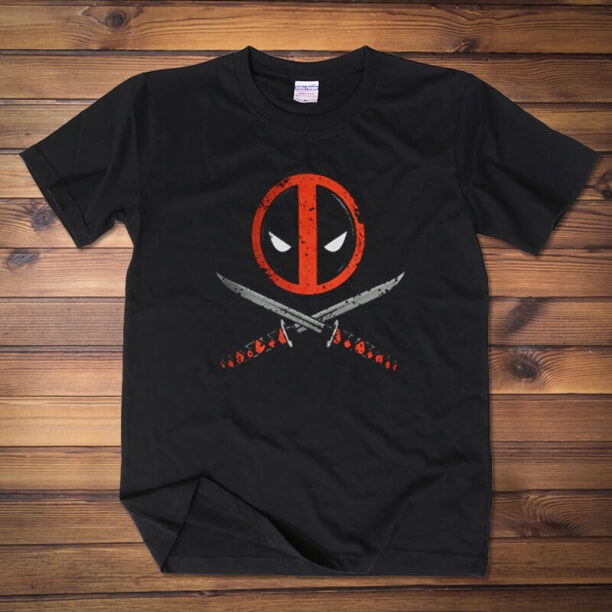 Deadpool Hlava a zbraň Tee Shirt Unisex