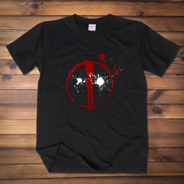 デッドプールロゴブラックtシャツ メンズ Wishiny デッドプールロゴブラックtシャツ メンズ Wishiny