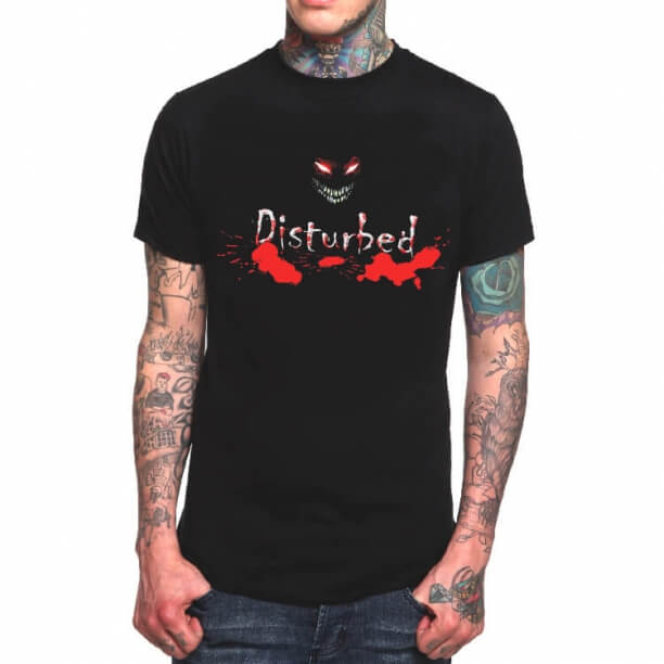 T-Shirt Disturbed Band Rock Nero Heavy Metal 