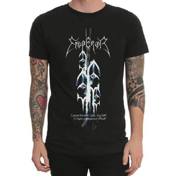 T-shirt da rocha do imperador faixa preta do metal