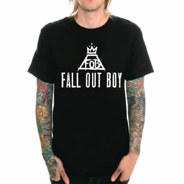 Fall Out Boy Band Rock T-Shirt Sort Tung Metal 