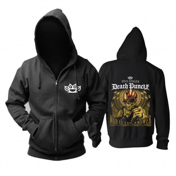 Pulover cu cap de buzunar cu cinci degete Death Punch Hooded Hard Rock Metal cu bandă