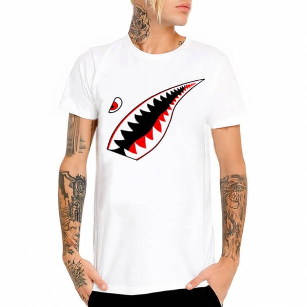 Fliegendes Tiger-T-Stück US Air Force World War II Retro Haifisch-T-Shirt