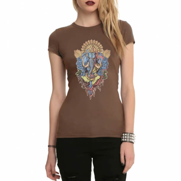 Ganesha Tattoo Rock T-Shirt for Women