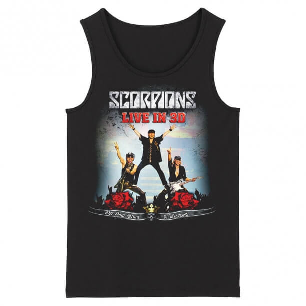 T-shirt sem mangas de banda de Hard Rock Alemanha T-shirts sem mangas de Scorpions incrível