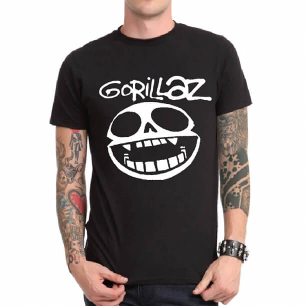 Gorillaz เสื้อยืดวงดนตรีร็อคอิเล็กทรอนิกส์ Heavy Metal Tee