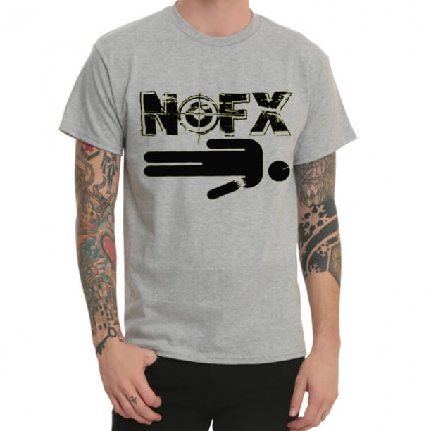 Grå Nofx Heavy Metal Rock T-Shirt