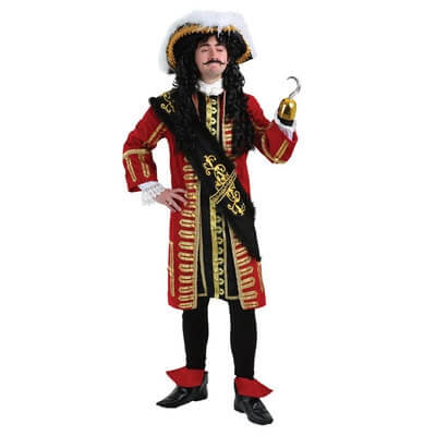 Halloween Adult Elite Captain Hook Costume Pirate Cosplay for Mens