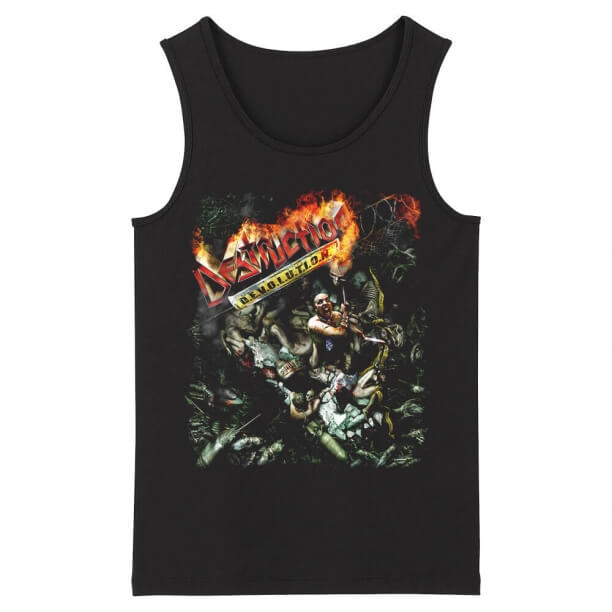 Hard Rock Black Metal Rock Sleeveless Tees Quality Destruction Tank Tops