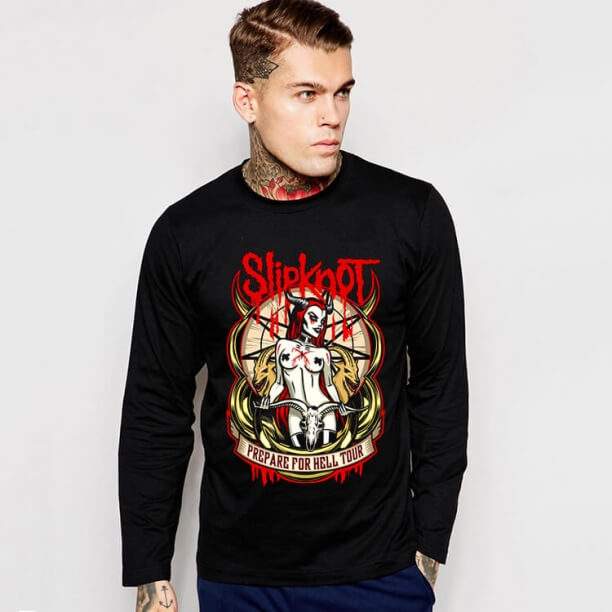 Heavy Black Metal Slipknot Long Sleeve Tee Shirt