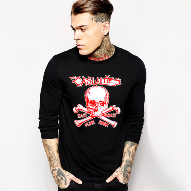 Heavy Metal Casualties Band Tshirt Black Long Sleeve Tee | WISHINY