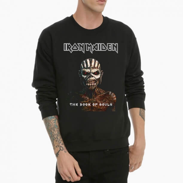 Ağır Metal Hoodie Iron Maiden Ekip Boyun Sweatshrit