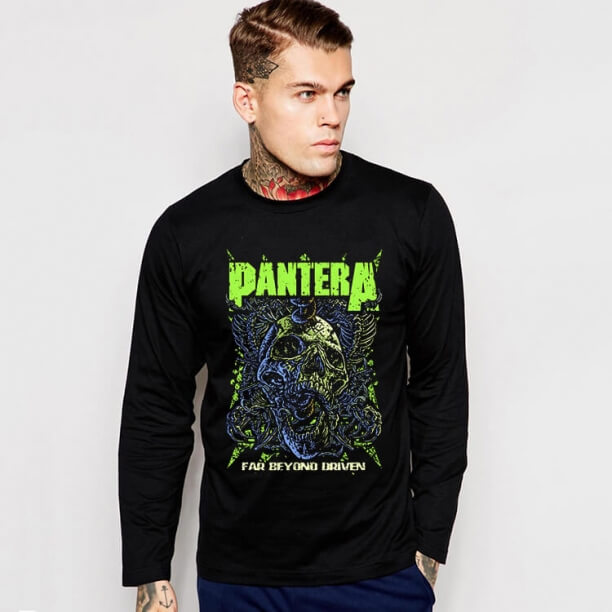 Kim loại nặng Pantera Tee ban nhạc rock dài tay áo T-shirt