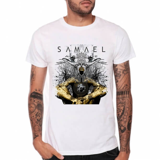 Heavy Metal Samael Band Rock Tricou de culoare albă 