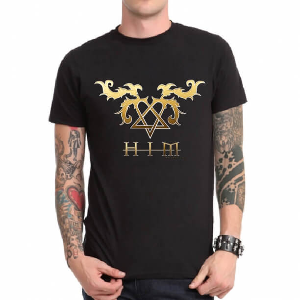 Lui T-shirt Rock gothique finlandais Bande Heavy Metal noir