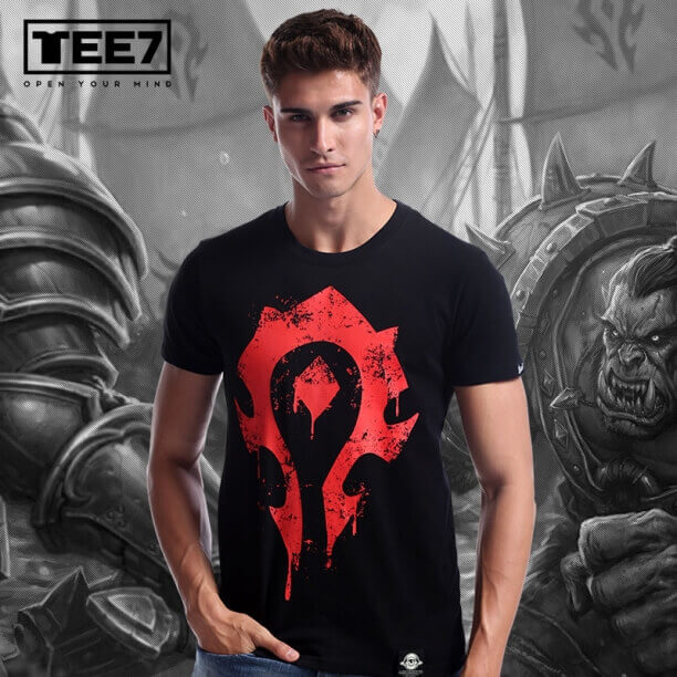 World of Warcraft Horde Logo T-shirt Blizzard WOW For the Horde Tee