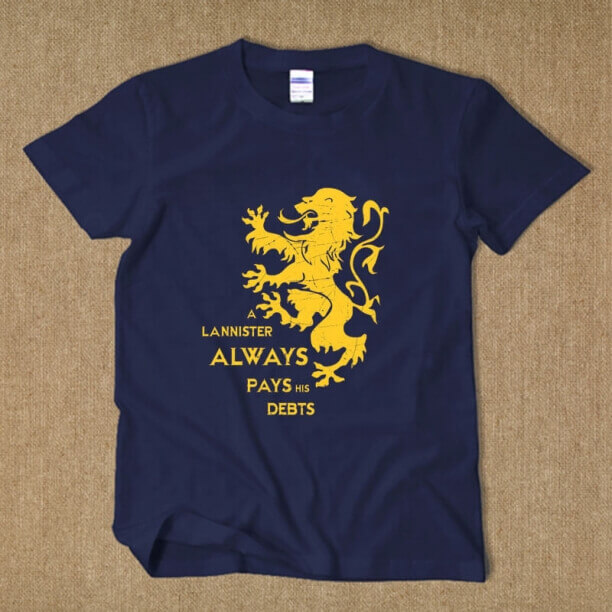 House Lannister Flag T-shirt Back XXL Tee 