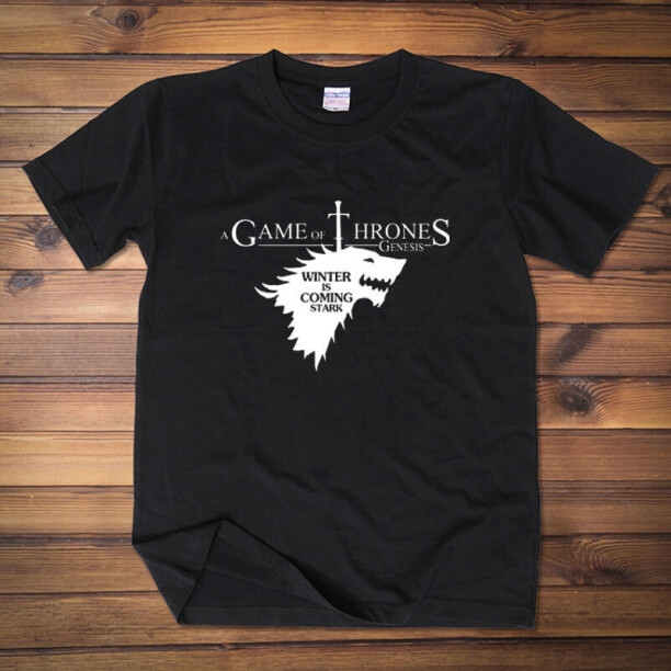 Maison Stark Direwolf T-shirt Vin rouge Tee shirt