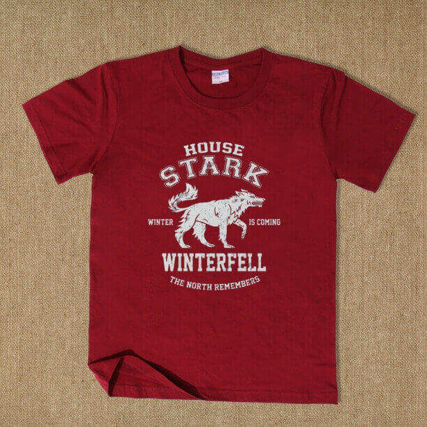 Huis Stark Wolf zwart T-shirt voor heren