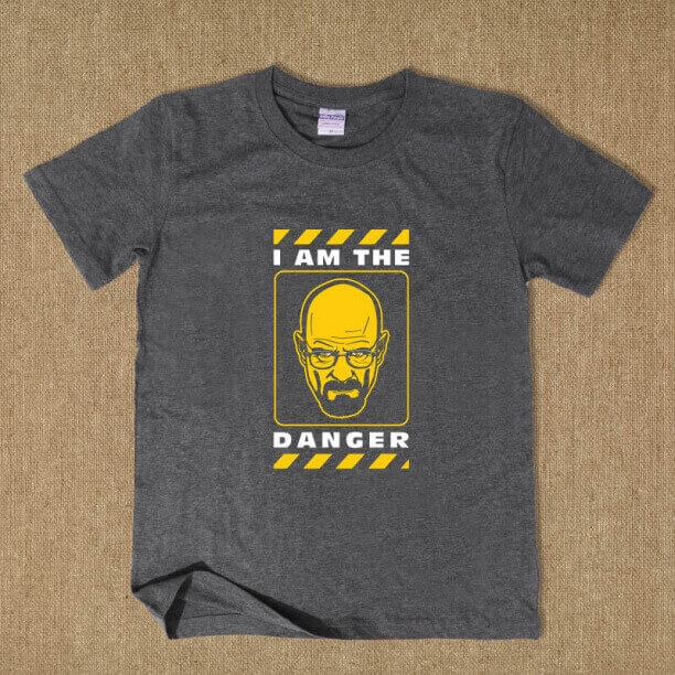 I Am The Danger Walter White Tshirt Breaking Bad Dark Grey Tee