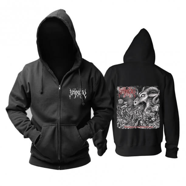 Impiety Hooded Sweatshirtsメタルミュージックフーディー