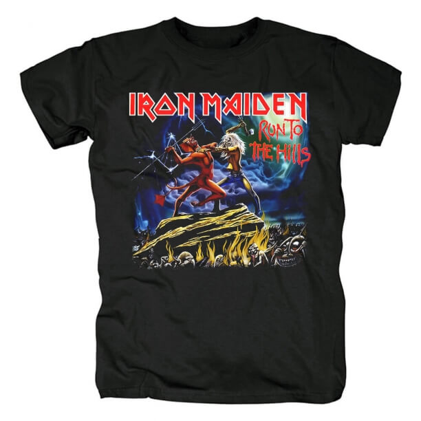 Demir Kızlık Bant Tepelere Koşmak T-Shirt İngiltere Metal Rock Tişörtleri