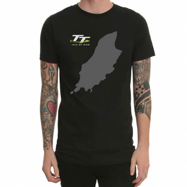 Isle of Man TT Map Logo T-shirt Black Tee for Men | WISHINY