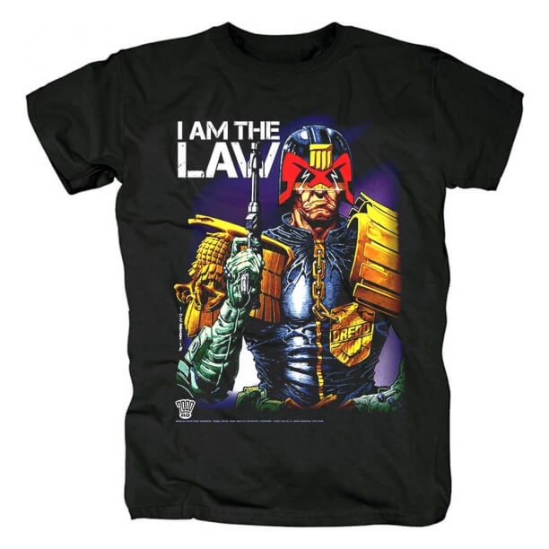 Magliette Judge Dredd Uk Metal Rock Tshirt