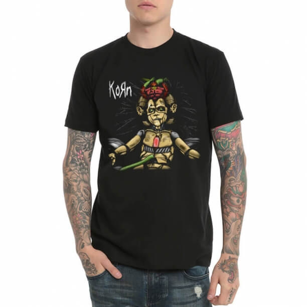 Korn Band Heavy Metal Rock Tshirt Black