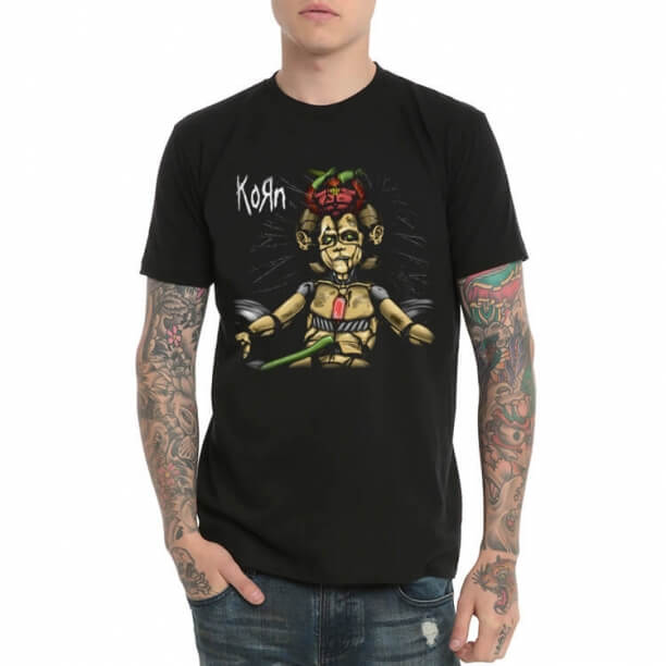 Maglietta Rock Heavy Metal Rock Korn Band Nera