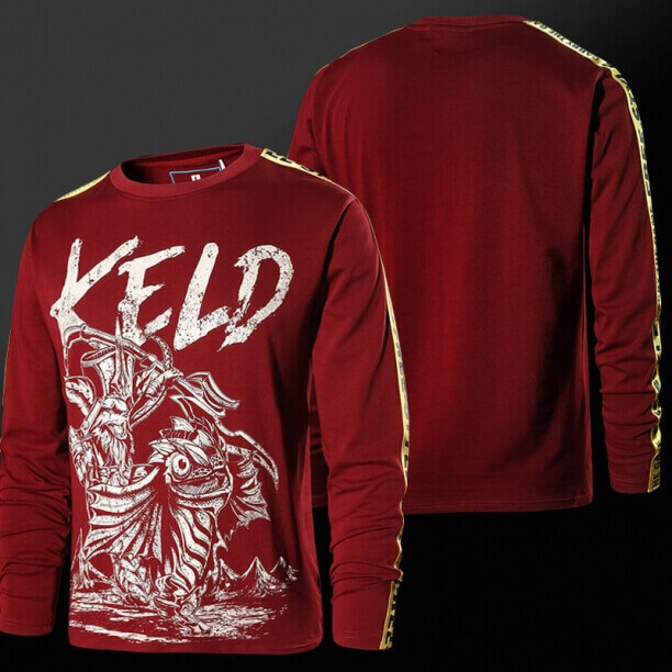 T-shirt Lol Keld Hero a maniche lunghe T-shirt da vino rosso