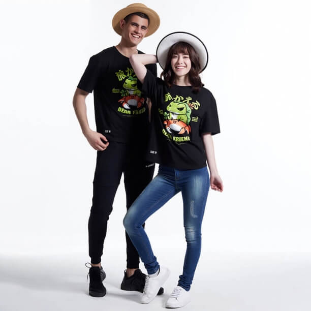 Lovely Travel Frog T-shirt XXXL black tee shirt for couple