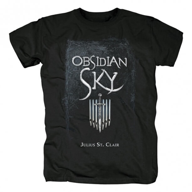 T-Shirt in metallo Obsidian Sky con fascia Tees grafica in metallo