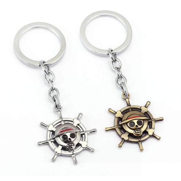 One Piece Anime Skull Compass Logo Key Chains